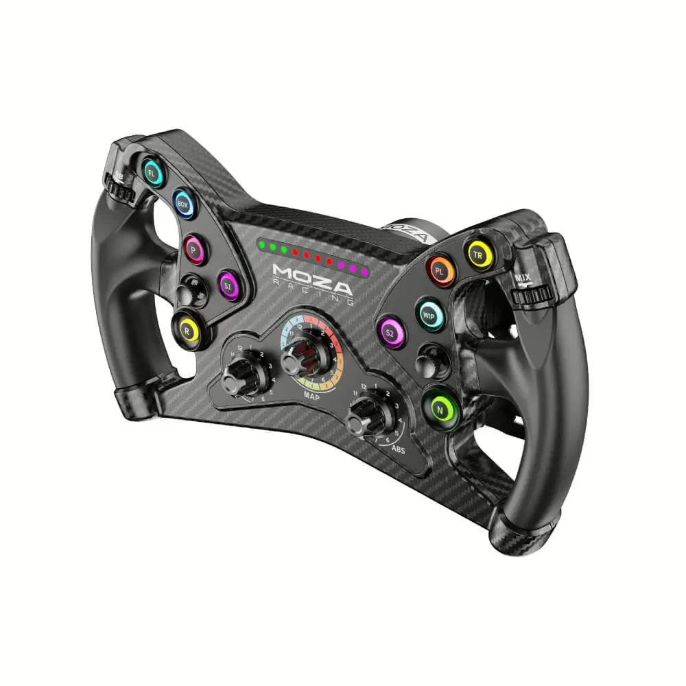 MOZA KS GT wheel viewed from an angle