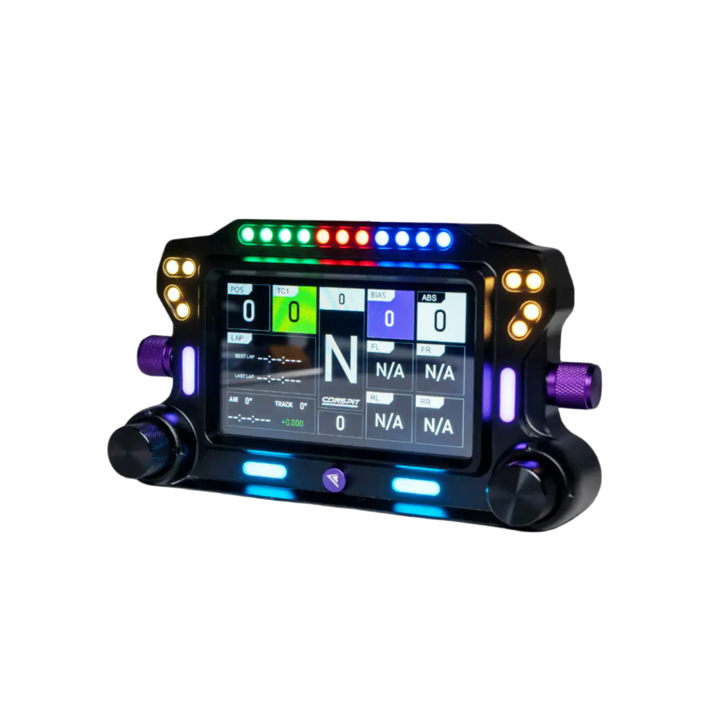 CONSPIT CSD Dashboard i vinklad vy med aktiv telemetridisplay