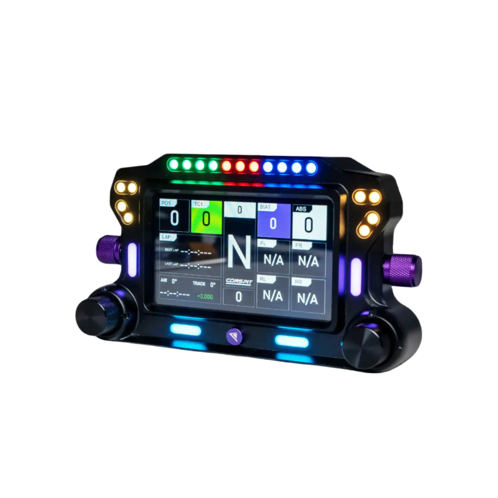 CONSPIT CSD Dashboard i vinklad vy med aktiv telemetridisplay