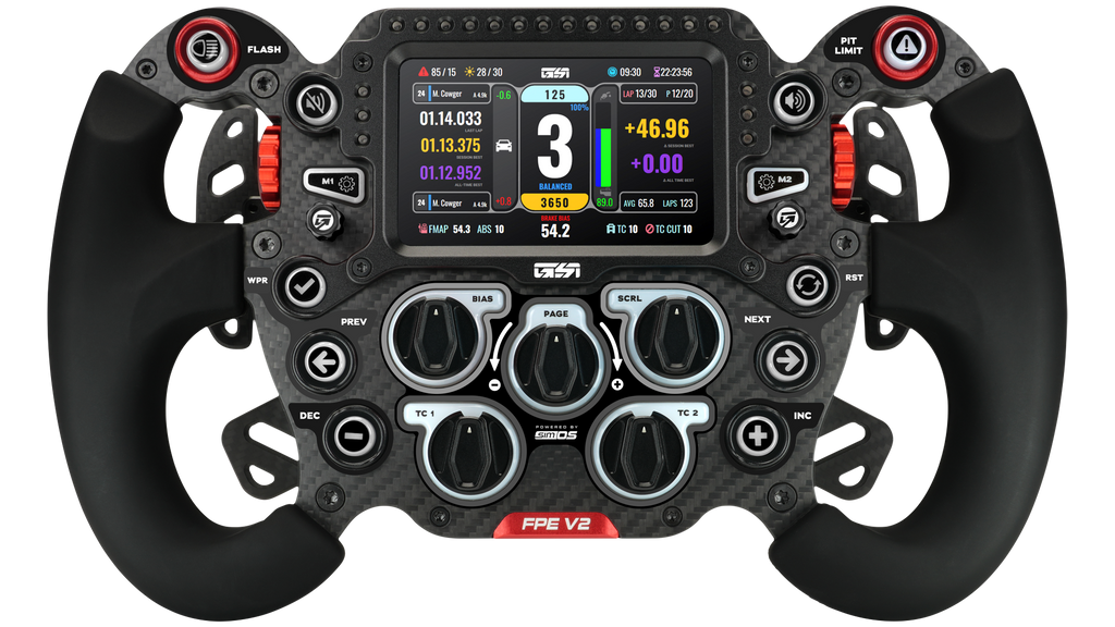 GSI FPE V2 sim racing wheel front view – Phantom #color_phantom