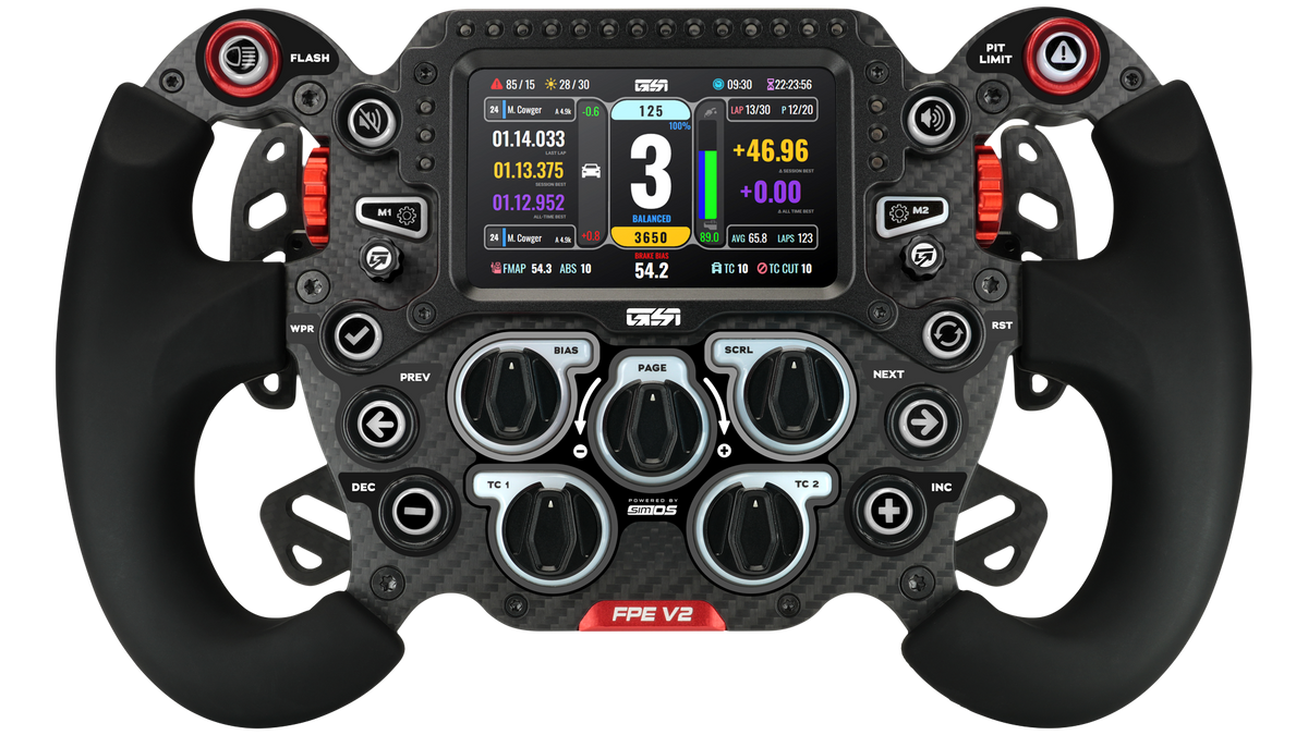 GSI FPE V2 sim racing wheel front view – Phantom #color_phantom