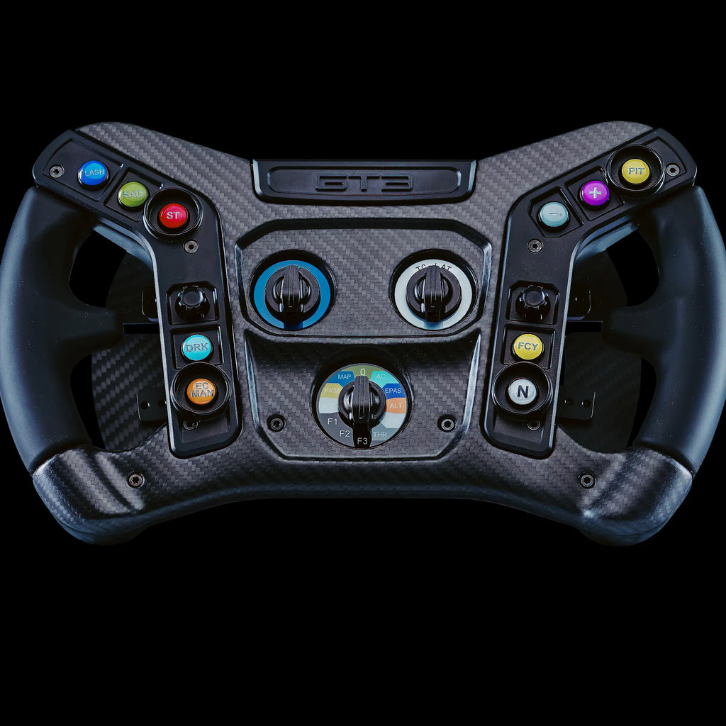 VPG Mustang GT3 wheel from the front with illuminated controls