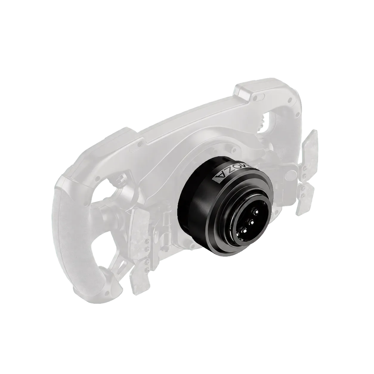 MOZA 70mm Quick Release Adapter RS07 monterad på en ratt