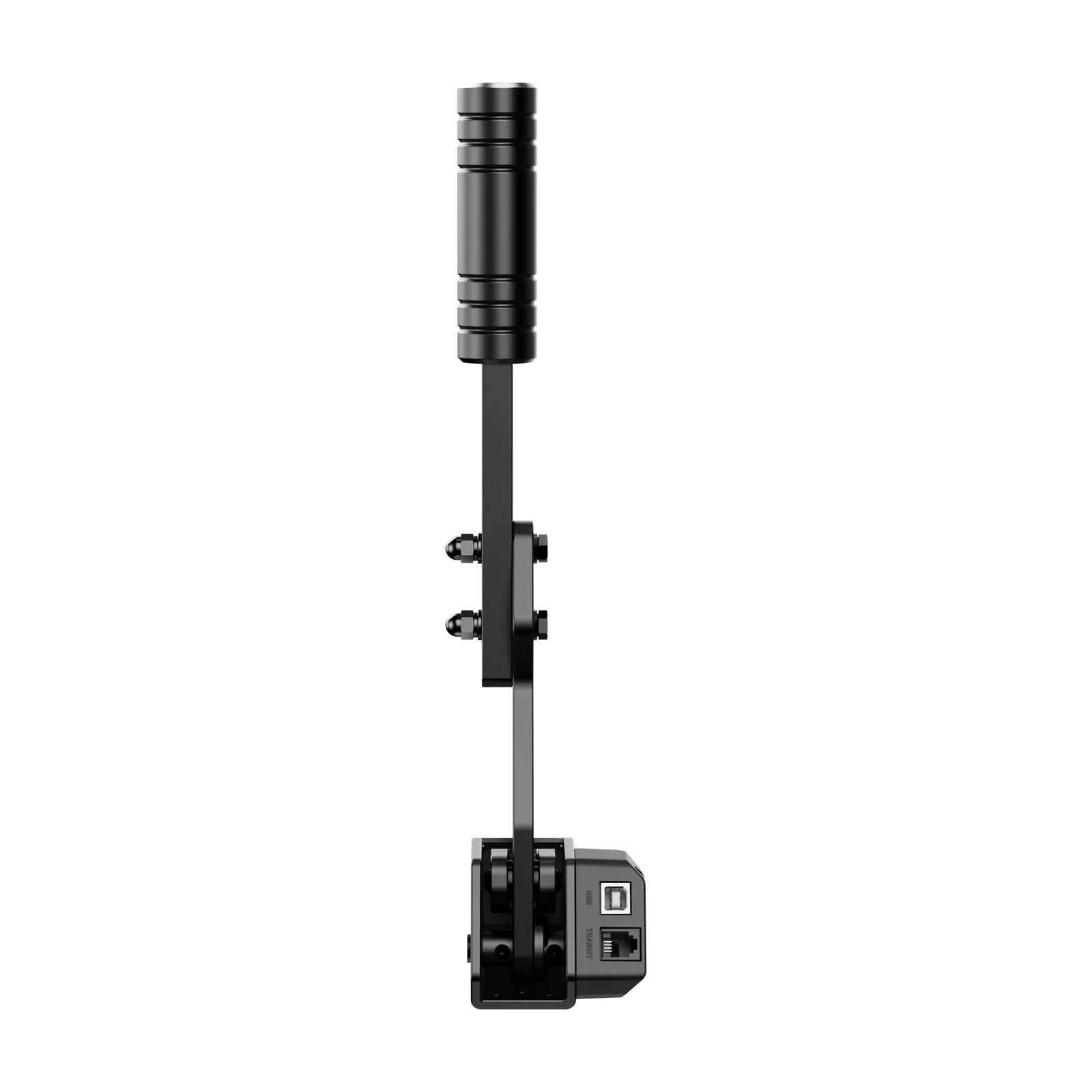MOZA HBP Handbrake – transparent bild av USB- och RJ11-anslutningarna