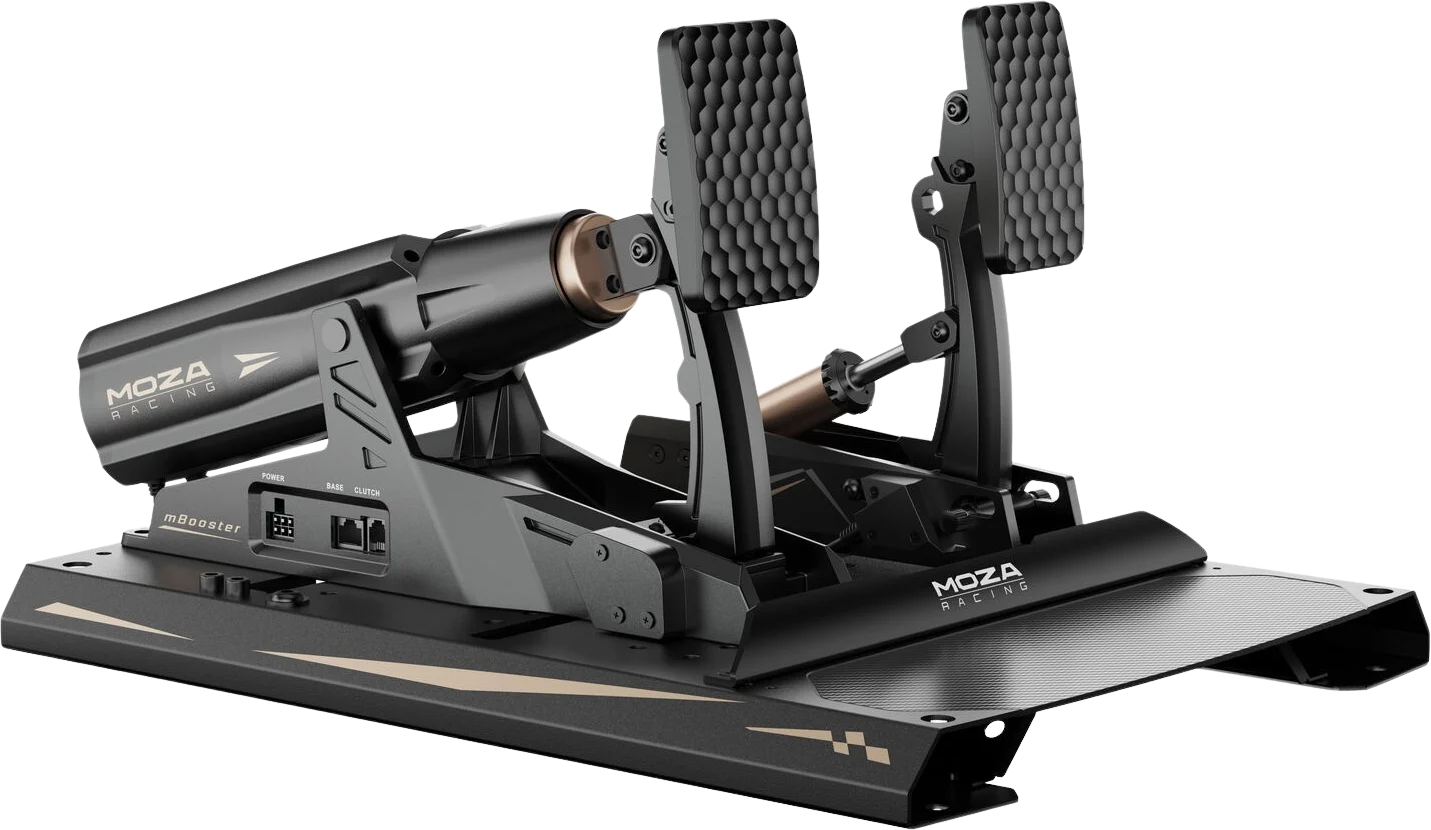 MOZA mBooster Active Pedal Set RS082 med CRP2-gaspedal och pedalplatta