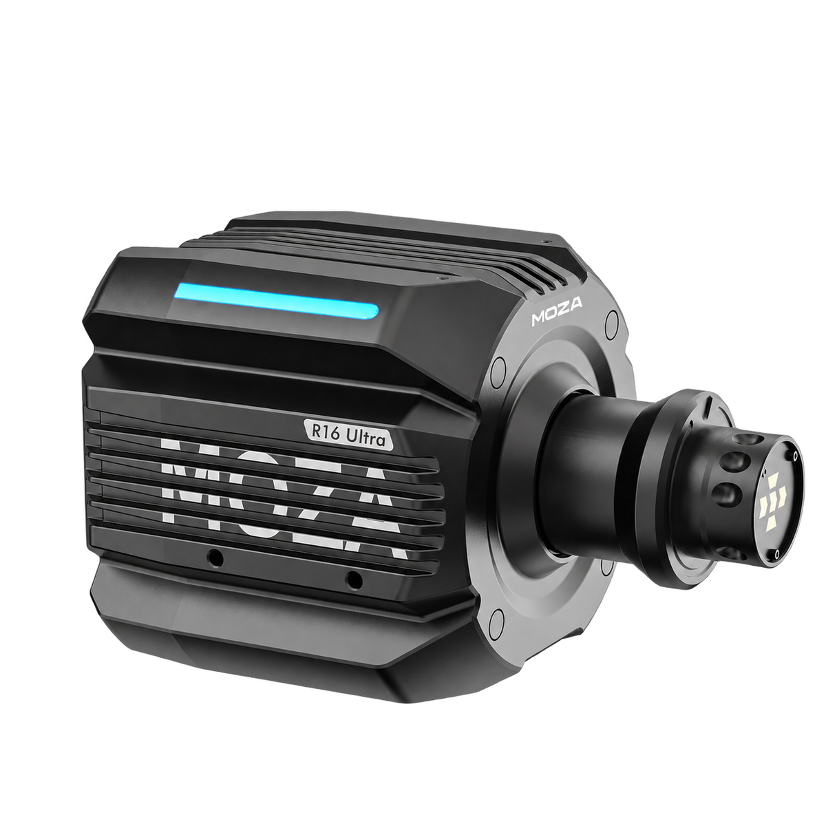 MOZA R16 Ultra 16 Nm direct drive-rattbas sedd framifrån från höger