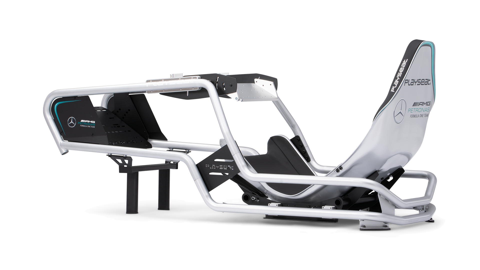 Playseat Formula Intelligence Mercedes-AMG F1 cockpit utan ratt och pedaler sedd från sidan