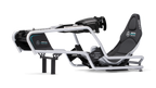 Playseat Formula Intelligence Mercedes-AMG F1 med Thrustmaster-ratt sedd från sidan