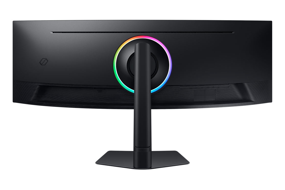 Samsung Odyssey G9 G95C baksida och stativ