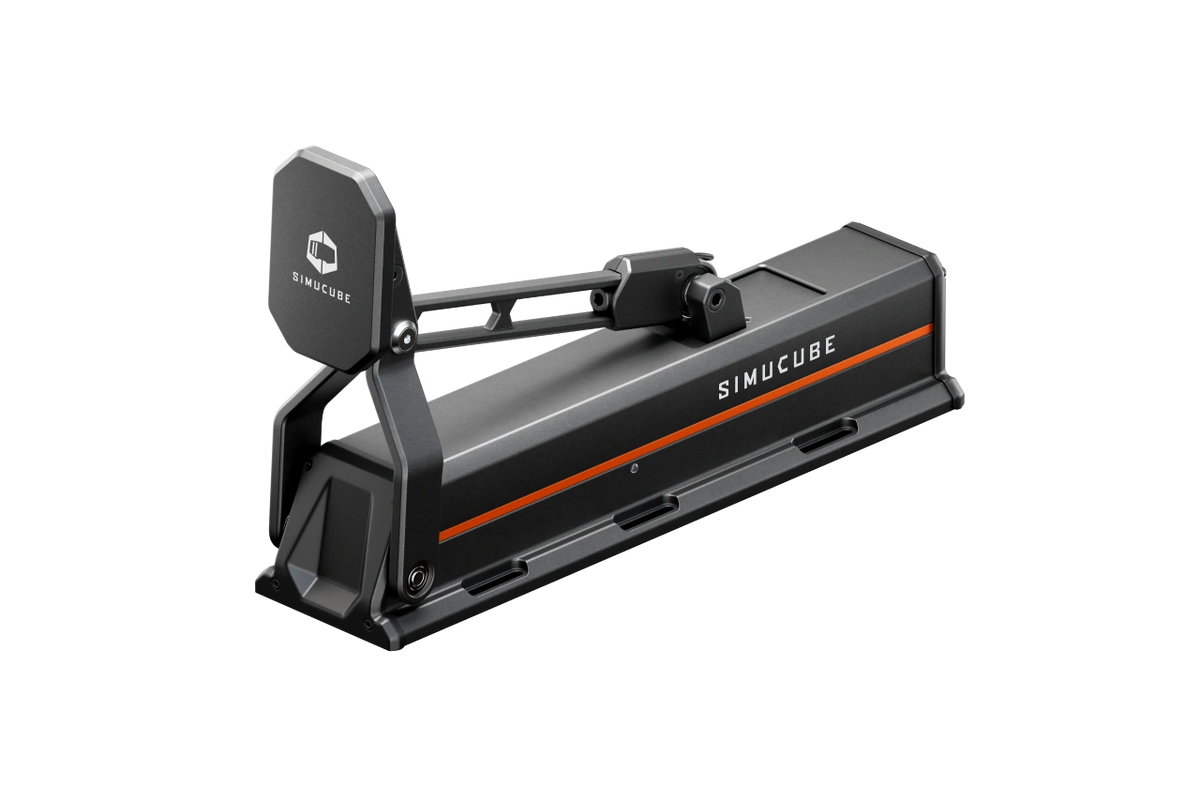 Simucube ActivePedal Pro i vinklad produktvy framifrån