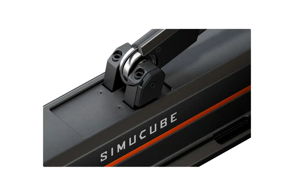 Övre mekanism och Simucube-logotyp på ActivePedal Pro