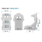 Måttskiss för Sparco Circuit QRT Gaming och Circuit QRT II
