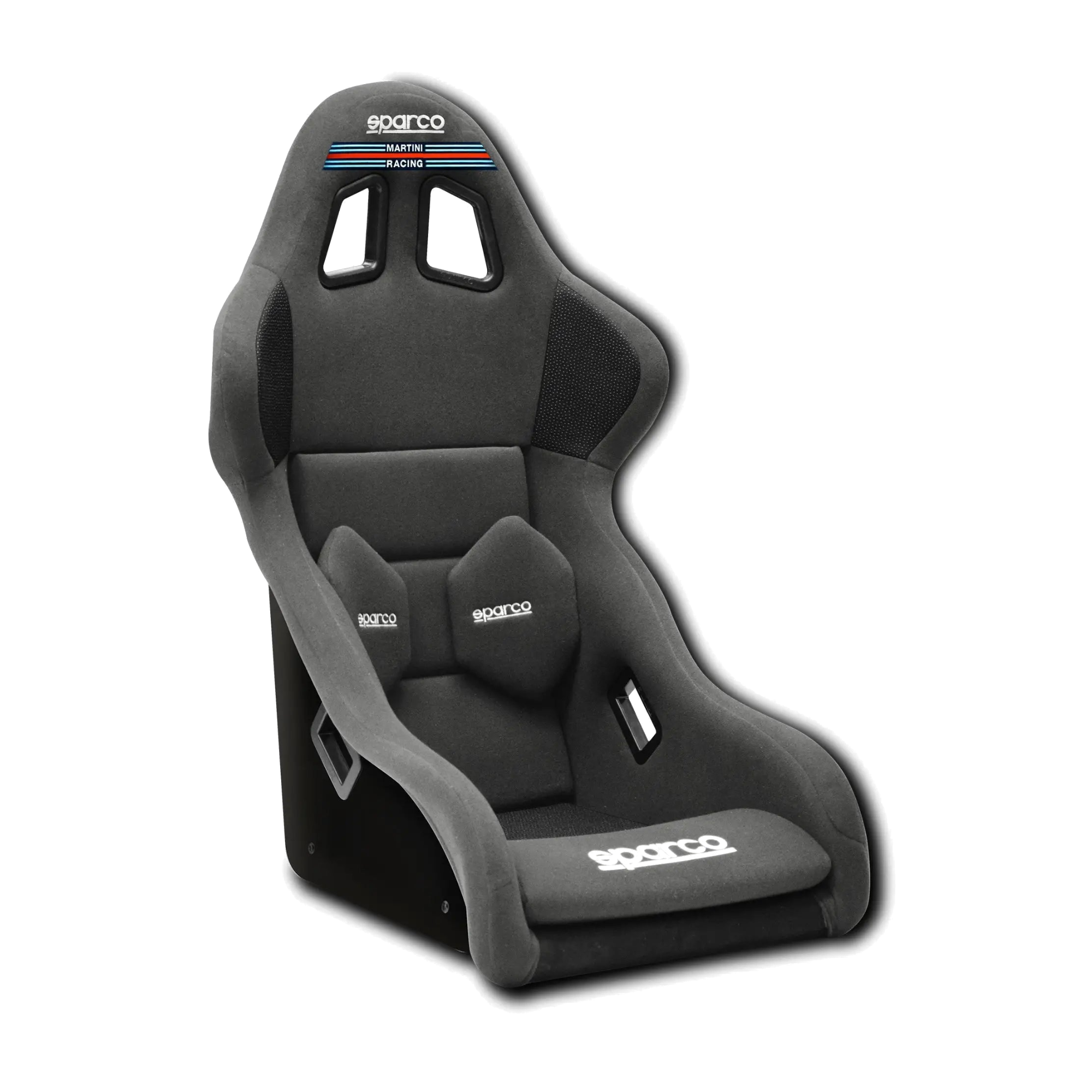 Sparco PRO 2000 QRT Martini Racing skalstol sedd snett framifrån